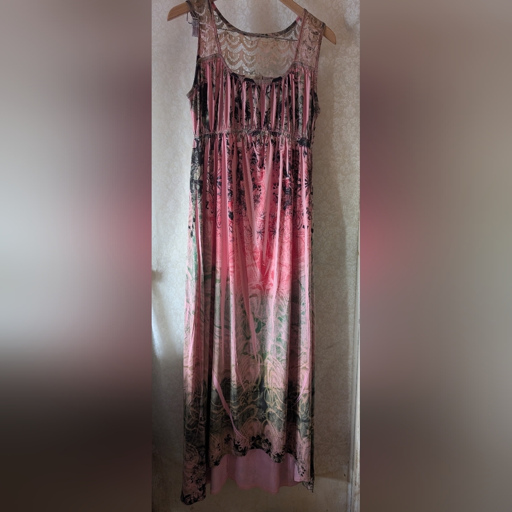 b.friends BOHO Maxi Dress Sz. Large Sleeveless‎ Pink